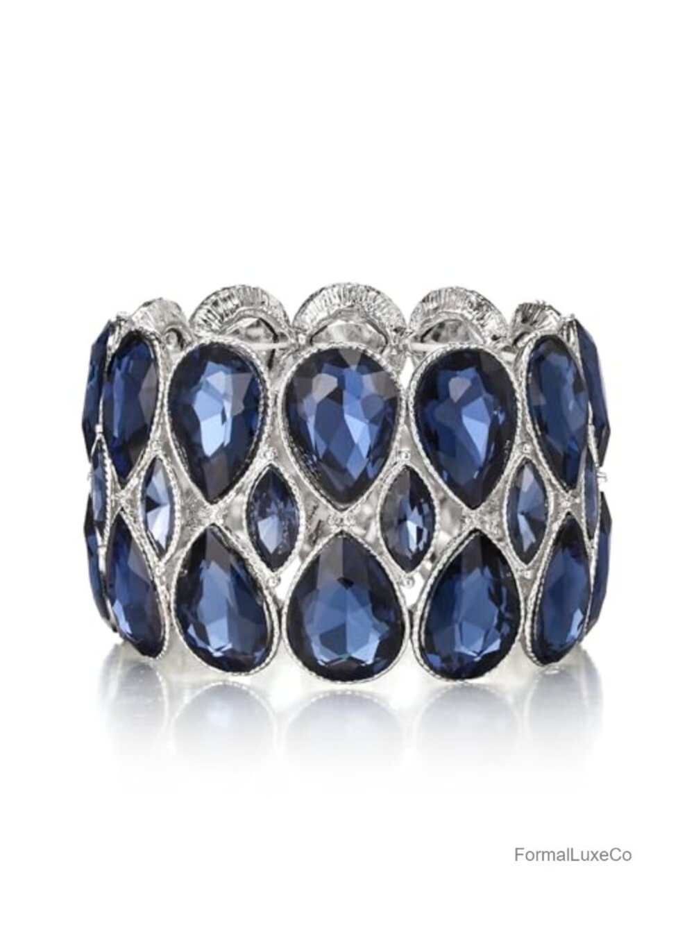 Crystal Stretch Bangle Bracelet Wedding Bridal Women 5.9 Inch